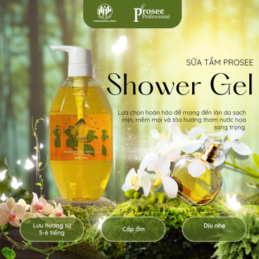 Sữa tắm Hương Mạch Mơ Prosee Màu vàng 600ml - Dịu Nhẹ Dưỡng Da