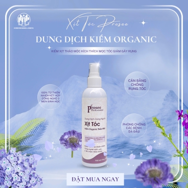 Kiềm Xịt chống rụng Tóc, trị nấm gầu Thảo Mộc Organic Prosee 200ml- dùng điều trị nấm tay và da đầu rất hiệu quả.